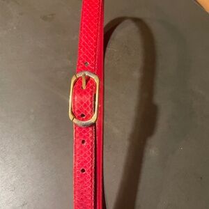 Ladies Annie Shaugnessy Red Snakeskin Belt